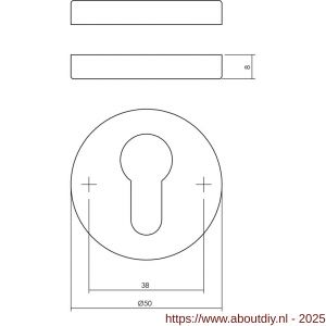 Intersteel Living 3156 cilinderrozetten verdekt diameter 50x8 mm chroom - A26011114 - afbeelding 2