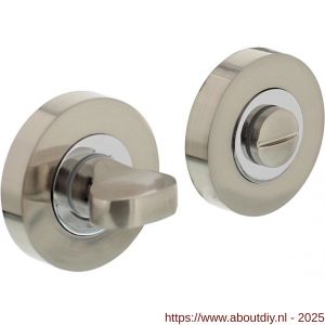 Intersteel Living 3476 WC-sluiting verdekt diameter 52x10 mm met nokken en stift 8x8 mm chroom-nikkel mat - A26007626 - afbeelding 1