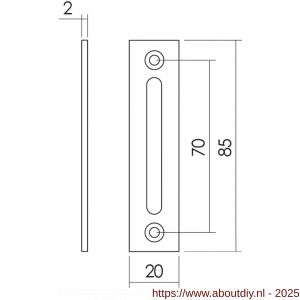 Intersteel 3700 sluitplaat vlak voor WC-overslag Vrij-Bezet chroom - A26005020 - afbeelding 2
