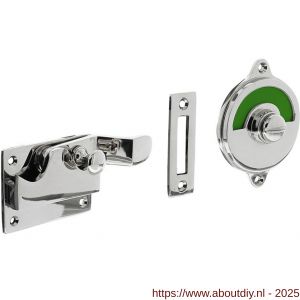 Intersteel Living 3700 WC-overslag met bocht en groen-rood indicatie chroom - A26009087 - afbeelding 1