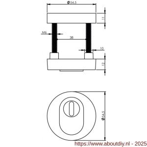 Intersteel Living 3751 SKG3 veiligheidsrozetten rond verdekt diameter 55x12 mm profielcilindergat met kerntrekbeveiliging chroom - A26007703 - afbeelding 2