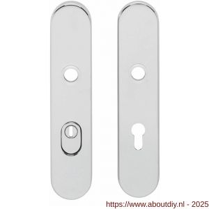Intersteel 3821 SKG3 veiligheidsschilden ovaal verdekt 252x54 mm profielcilindergat 72 mm met kerntrekbeveiliging chroom - A26003487 - afbeelding 1