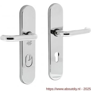Intersteel Living 3821 SKG3 veiligheidsbeslag ovaal verdekt 252x54 mm kruk-kruk Rond profielcilindergat 72 mm met kerntrekbeveiliging chroom - A26008041 - afbeelding 1