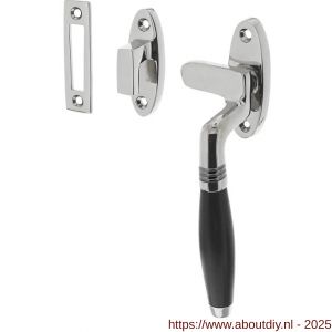 Intersteel Living 5614 raamsluiting Ton rechts met sluitplaat en sluithaak chroom-ebbenhout - A26008048 - afbeelding 1