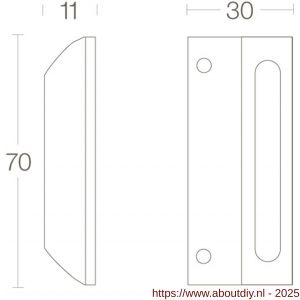 Intersteel Living 5615 sluitplaat met kom 70x30 mm chroom - A26007711 - afbeelding 2