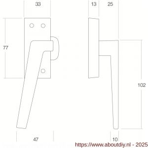 Intersteel Living 5615 raamsluiting links met ventilatiestand chroom - A26007727 - afbeelding 2