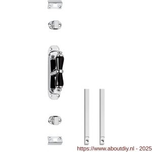 Intersteel Living 5620 set kruk-espagnolet kruiskruk inclusief stangenset 2x 1250 mm verchroomd-zwart - A26009330 - afbeelding 1