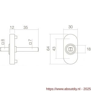 Intersteel 6050 basisplaat ovaal voor raamkruk hals diameter 18 mm chroom - A26003770 - afbeelding 2