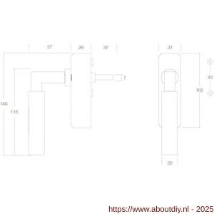 Intersteel Living 6616 raamkruk Baustil afsluitbaar op rechthoekige rozet chroom - A26003785 - afbeelding 2