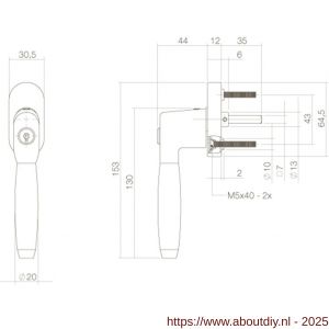 Intersteel Living 6616 raamkruk Ton 400 afsluitbaar op ovaal rozet chroom - A26003783 - afbeelding 2