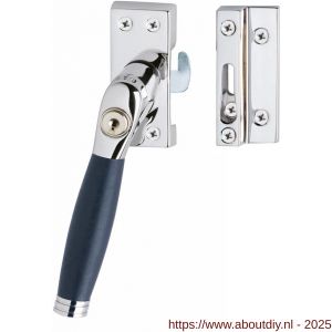 Intersteel Living 6616 SKG* afsluitbare raamsluiting links inclusief sluitplaat met kom Ton 222 chroom-ebbenhout - A26003806 - afbeelding 1