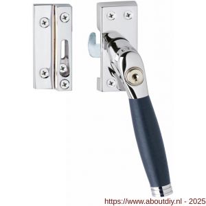 Intersteel Living 6616 SKG* afsluitbare raamsluiting rechts inclusief sluitplaat met kom Ton 222 chroom-ebbenhout - A26003805 - afbeelding 1