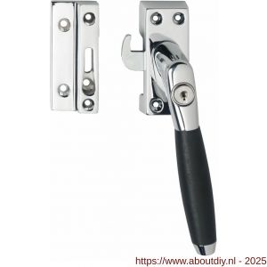 Intersteel Living 6616 SKG* afsluitbare raamsluiting rechts inclusief sluitplaat met kom Ton 400 chroom-ebbenhout - A26003807 - afbeelding 1