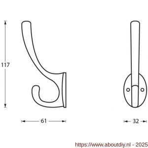Intersteel Living 6926 kapstokhaak ovaal chroom - A26003922 - afbeelding 2