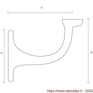 Intersteel Living 7245 leuninghouder opschroevend vlak zadel verchroomd - A26003958 - afbeelding 2