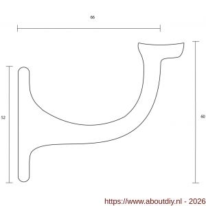 Intersteel Living 7245 leuninghouder opschroevend hol zadel verchroomd - A26007781 - afbeelding 2