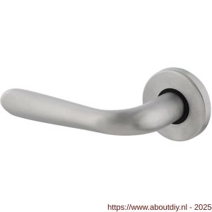 Intersteel 0195 deurkruk gatdeel links Jupiter op rozet verdekt diameter 49x7 mm chroom mat - A26001131 - afbeelding 1