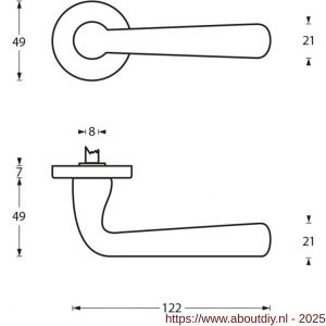 Intersteel Living 0197 deurkruk Yvonne op rozet verdekt diameter 49x7 mm chroom mat - A26000407 - afbeelding 2