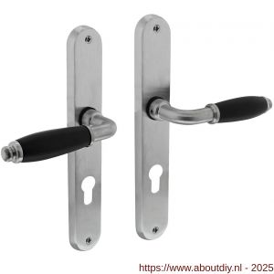 Intersteel 0206 deurkruk Courgette met schild ovaal 236x37 mm profielcilindergat 72 mm chroom mat - A26010220 - afbeelding 1