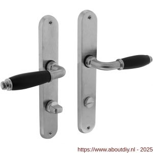 Intersteel 0206 deurkruk Courgette met schild ovaal 236x37 mm WC 78/8 mm chroom mat - A26010221 - afbeelding 1