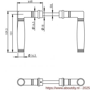 Intersteel 0375 deurkruk Ton 222 chroom mat-ebbenhout - A26001901 - afbeelding 2