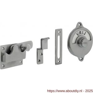 Intersteel Living 3701 WC-overslag vlak met tekst Vrij-Bezet chroom mat - A26008074 - afbeelding 1