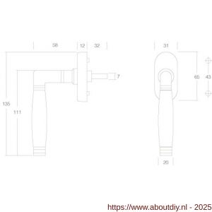 Intersteel Living 6051 raamkruk Ton 222 op ovale rozet chroom mat-ebbenhout - A26003769 - afbeelding 2