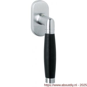 Intersteel Living 6051 raamkruk Ton 222 op ovale rozet chroom mat-ebbenhout - A26003769 - afbeelding 1