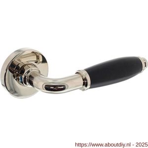 Intersteel Living 0206 deurkruk Courgette met rozet verdekt diameter 49x7 mm nikkel-zwart - A26008079 - afbeelding 1