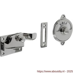Intersteel Living 3700 WC-overslag met bocht en tekst Vrij-Bezet nikkel - A26008087 - afbeelding 1