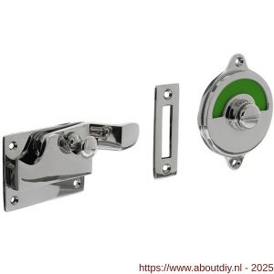 Intersteel Living 3700 WC-overslag met bocht en groen-rood indicatie nikkel - A26009096 - afbeelding 1