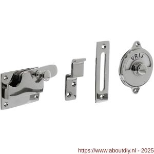 Intersteel Living 3701 WC-overslag vlak met tekst Vrij-Bezet nikkel - A26008088 - afbeelding 1