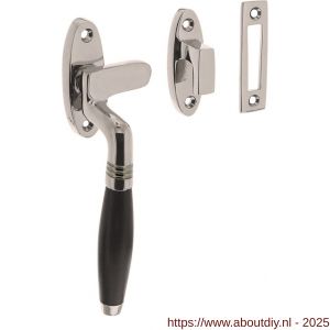 Intersteel Living 5614 raamsluiting Ton links met sluitplaat en sluithaak nikkel-ebbenhout - A26008092 - afbeelding 1