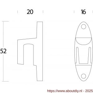 Intersteel 5615 sluithaak voor raamsluiting Dudok nikkel - A26003655 - afbeelding 2