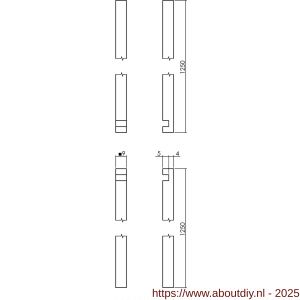 Intersteel 5620 stangenset voor pomp-espagnolet 125 cm nikkel - A26007262 - afbeelding 2