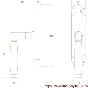Intersteel 5620 kruk-espagnolet links Ton 222 nikkel-ebbenhout - A26007248 - afbeelding 2