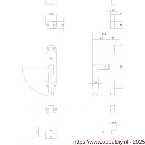 Intersteel 5620 kruk-espagnolet links Ton 400 nikkel-ebbenhout - A26000071 - afbeelding 2