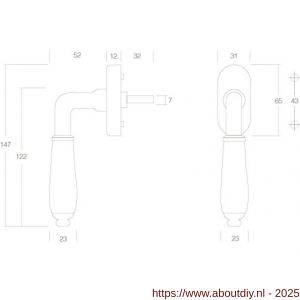 Intersteel Living 6050 raamkruk Courgette op ovaal rozet nikkel-zwart - A26003758 - afbeelding 2