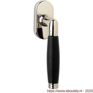 Intersteel Living 6051 raamkruk Ton 222 op ovale rozet nikkel-ebbenhout - A26007721 - afbeelding 1