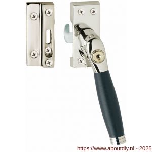 Intersteel Living 6616 SKG* afsluitbare raamsluiting rechts inclusief sluitplaat met kom Ton 222 nikkel-ebbenhout - A26007740 - afbeelding 1