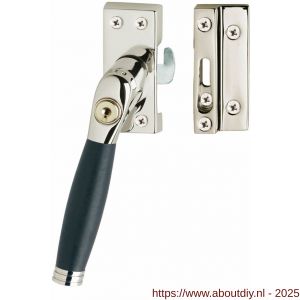Intersteel Living 6616 SKG* afsluitbare raamsluiting links inclusief sluitplaat met kom Ton 222 nikkel-ebbenhout - A26003830 - afbeelding 1