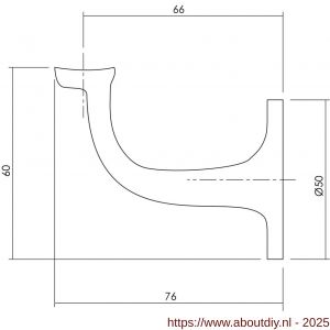 Intersteel Living 7245 leuninghouder centraal hol zadel blind nikkel - A26003979 - afbeelding 2