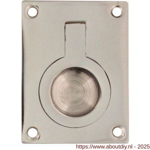 Intersteel Living 7526 luikring recht 65x49 mm nikkel - A26009613 - afbeelding 1