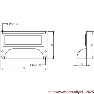 Intersteel Living 8810 etiketgreep 73x43 mm vernikkeld - A26007794 - afbeelding 2