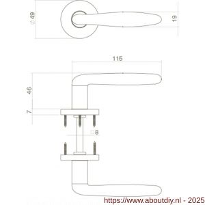 Intersteel Living 0200 deurkruk Phobos op rozet verdekt diameter 49x7 mm nikkel mat - A26007329 - afbeelding 2
