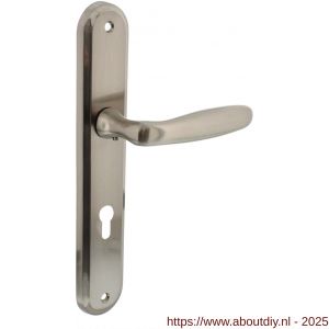 Intersteel Living 1692 deurkruk Bjorn op schild ovaal 242x43 mm profielcilindergat 72 mm nikkel mat - A26005110 - afbeelding 1