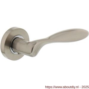Intersteel Living 1695 deurkruk George op rozet verdekt diameter 52x10 mm met nokken nikkel mat - A26000449 - afbeelding 1