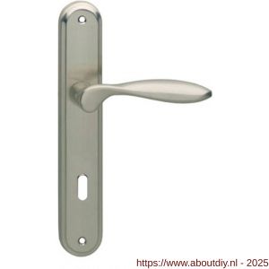 Intersteel Living 1695 deurkruk George op schild ovaal 242x43 mm sleutelgat 72 mm nikkel mat - A26005120 - afbeelding 1