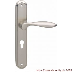 Intersteel Living 1695 deurkruk George op schild ovaal 242x43 mm profielcilindergat 55 mm nikkel mat - A26005121 - afbeelding 1