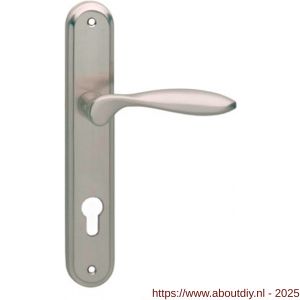 Intersteel Living 1695 deurkruk George op schild ovaal 242x43 mm profielcilindergat 72 mm nikkel mat - A26005122 - afbeelding 1